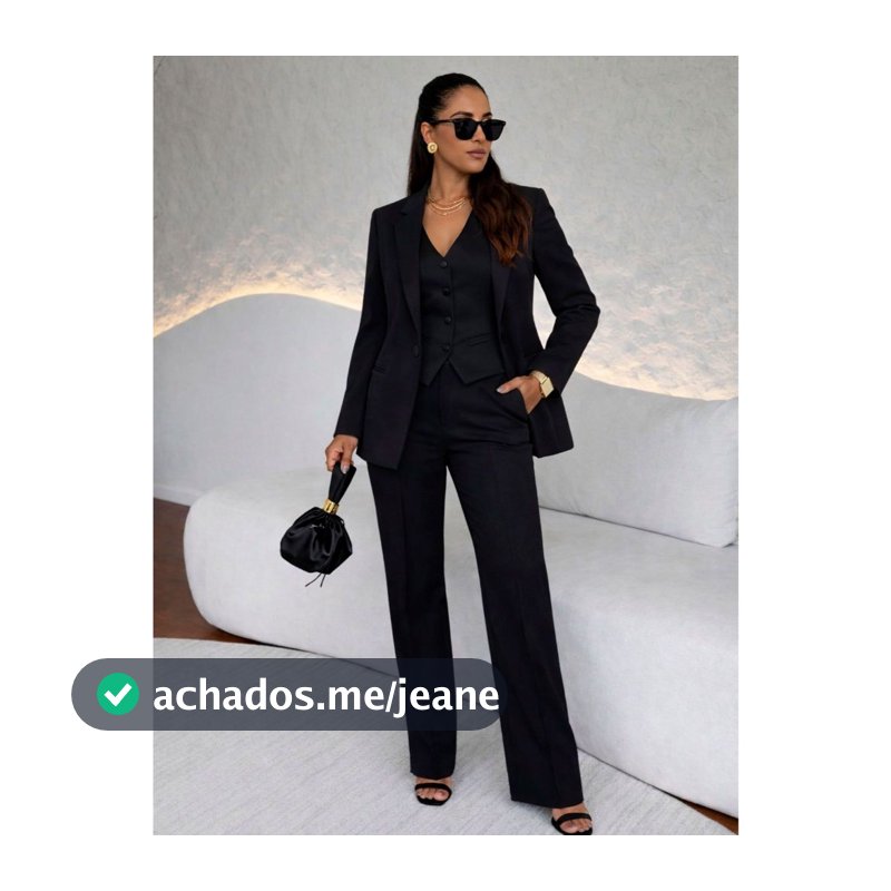 Conjunto Colete Calça e Blazer Alfaiataria Feminino Social