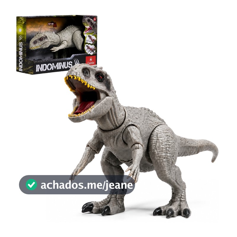 Brinquedo Dinossauro Indominus Articulado Som e Luz Interativo - Castela
