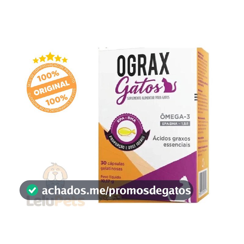 Ograx Gatos Suplemento Alimentar Para Gato Avert 30 Cápsulas