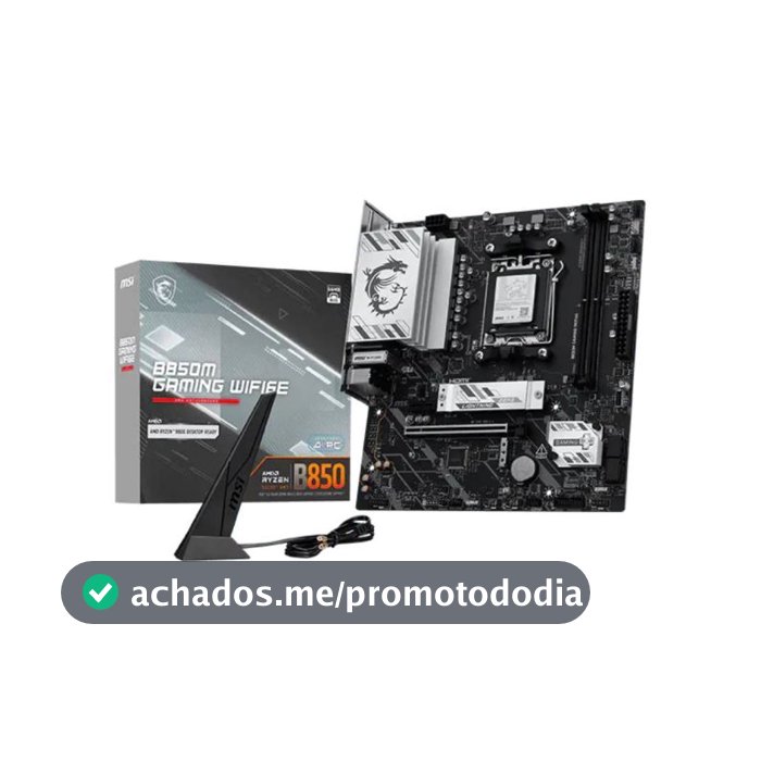 Placa Mãe MSI B850M GAMING WIFI6E AM5 2xDDR5 Chipset AMD B850 mATX