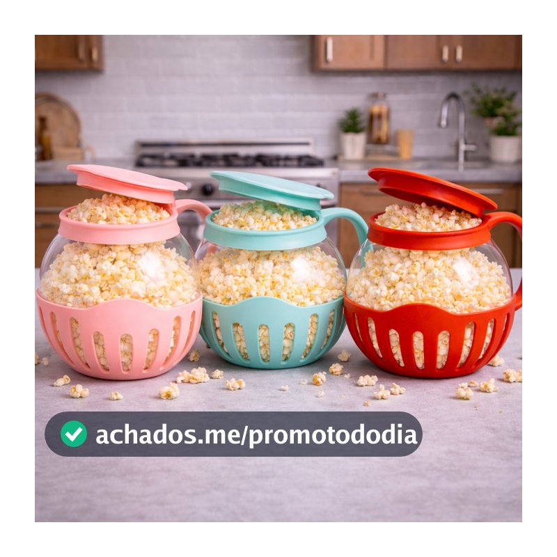 Pipoqueira Fitness Para Micro-ondas Sem Óleo Saudável Prática e Reutilizável