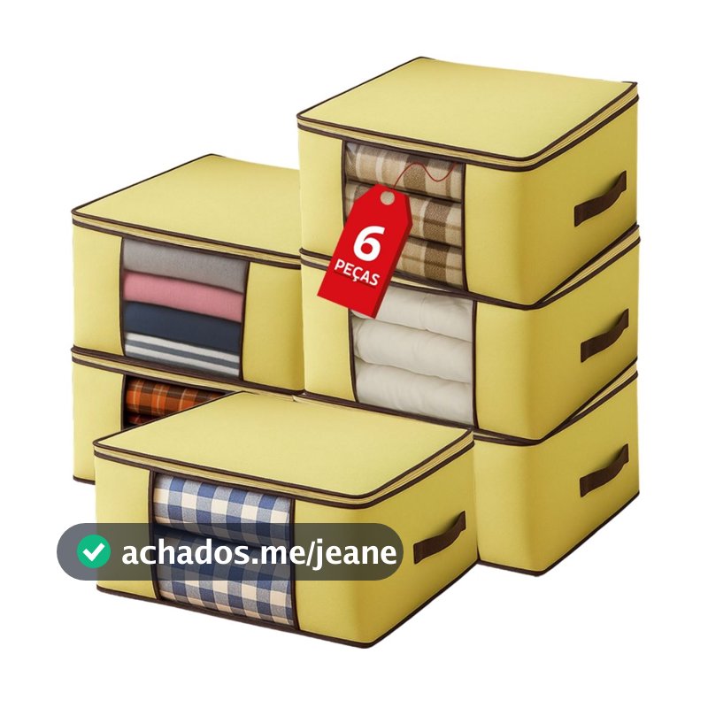 Kit com 6 e 4 Organizadores Bolsas Multiuso 40L para Roupas Edredom Cobertor