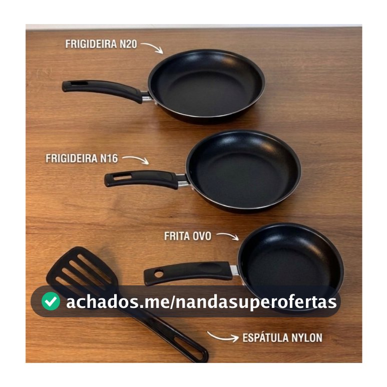 Kit de Frigideiras 3 unidades - Antiaderentes - 2 Frigideiras+ 1 Frita ovo+ 1 Espátula