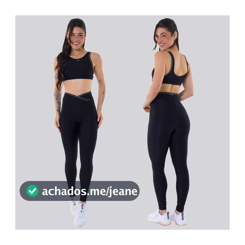 ROCCA Conjunto Zar Top sem Bojo + Legging Fitness Feminina de Poliamida  para Treinos e Yoga