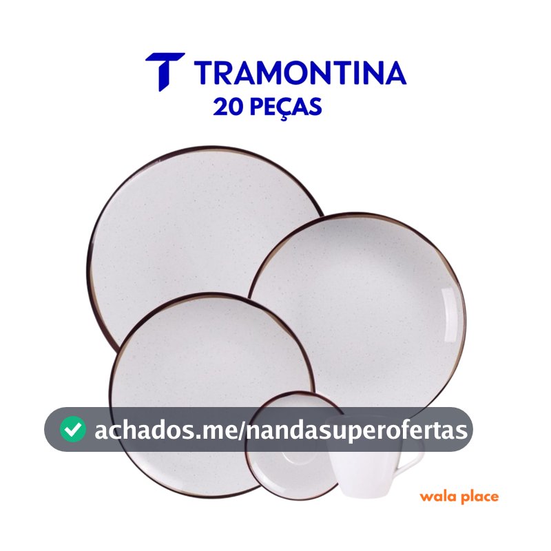 Jogo de Jantar Canyon Porcelana Decorada 20 Peças Tramontina