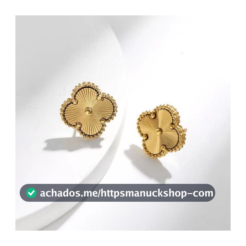 Brincos dupla face em madrepérola, aço titânio, banhado a ouro 18K, brincos que não desbotam