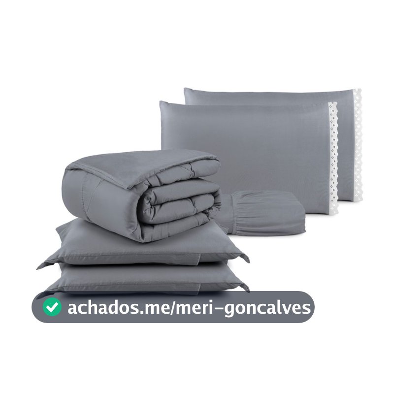 Jogo de Cama Kit 06 Peças com Lençol e Fronha Bordado Ingles