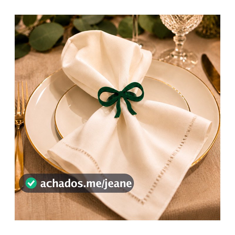 Kit Argola Guardanapo Laço Natalino Verde Vermelho Argola Decorativa Mesa Posta de Natal
