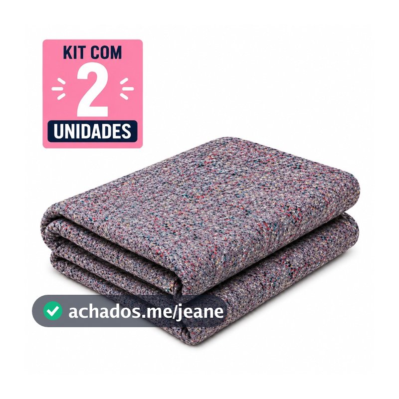 Kit 2 Cobertores Manta Casal Doação Popular Grosso 1,60m x 1,90m Cobertor Calorim