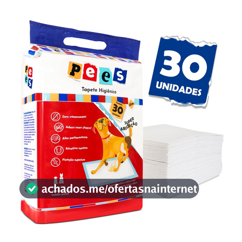 Tapete Higiênico Slim Pees Para Cães  30 Unidades  50x60cm