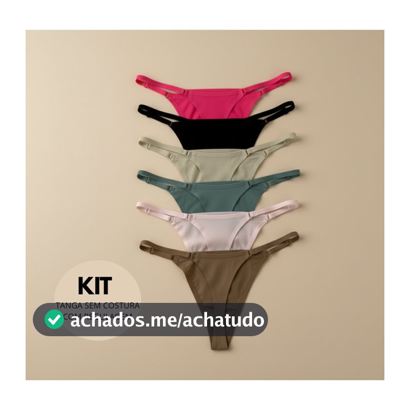 Kit Calcinha Corte A Laser Com Regulagem Tanga Sem Costura Fio Dental Poliamida Não Marca Lingerie Sexy