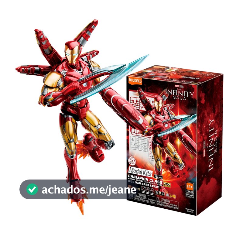 Boneco Blokees Marvel Ironman Mark LXXXV Champion