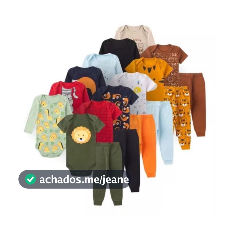 Kit/Lote 21 Peças Body Manga Longa, Curta + Calça Bebê Menino menina Suedine 100% Algodão P ao GG Verão