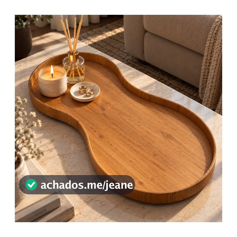 Bandeja Orgânica Decorativa Grande 56cm Porta Perfumes Maquiagem Joias Sala Quarto Banheiro Lavabo Aparador Penteadeira
