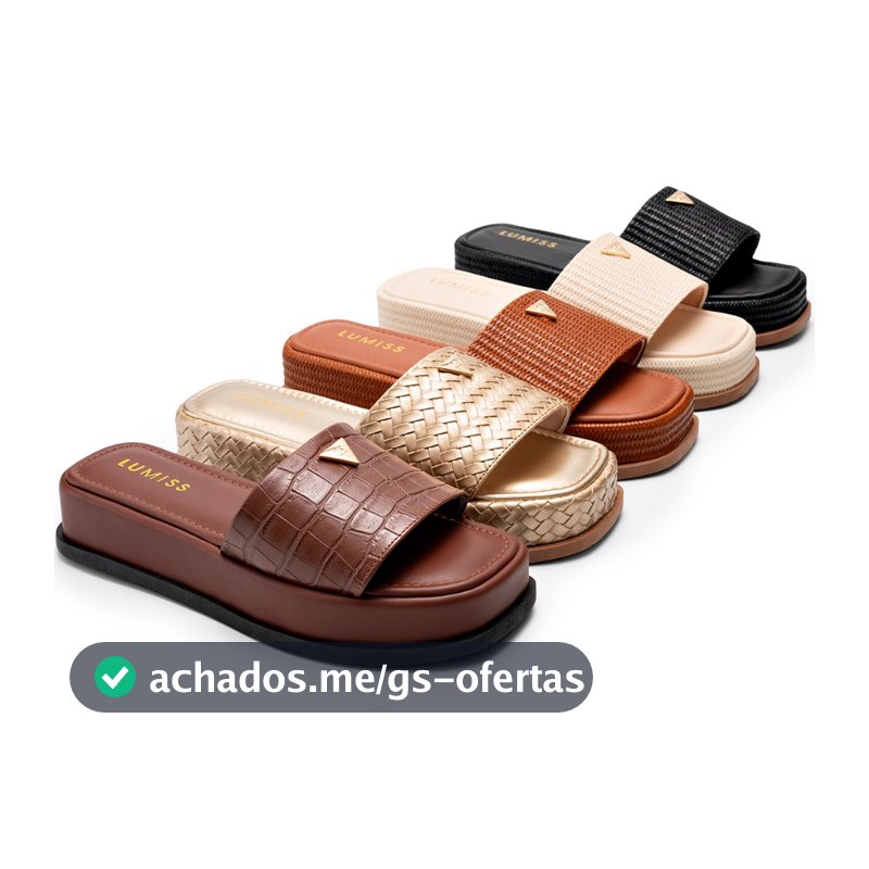Tamanco Feminino Lumiss Sandália Flatform Chinelo Confortável Juta