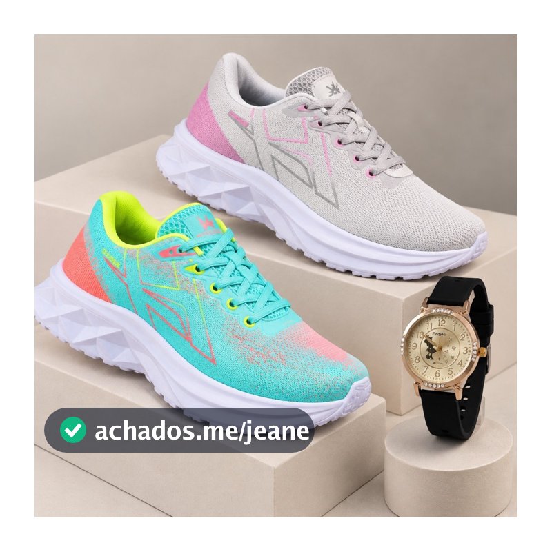 kit 2 Tênis Header Racer Feminino Esporte Academia Conforto + relogio feminino top