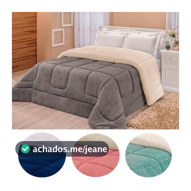Coberdrom Edredom Casal King Sherpa Lã Pele de Carneiro Grosso Pesado Dupla Face Resistente 2,80m x2,40m  Quente Inverno