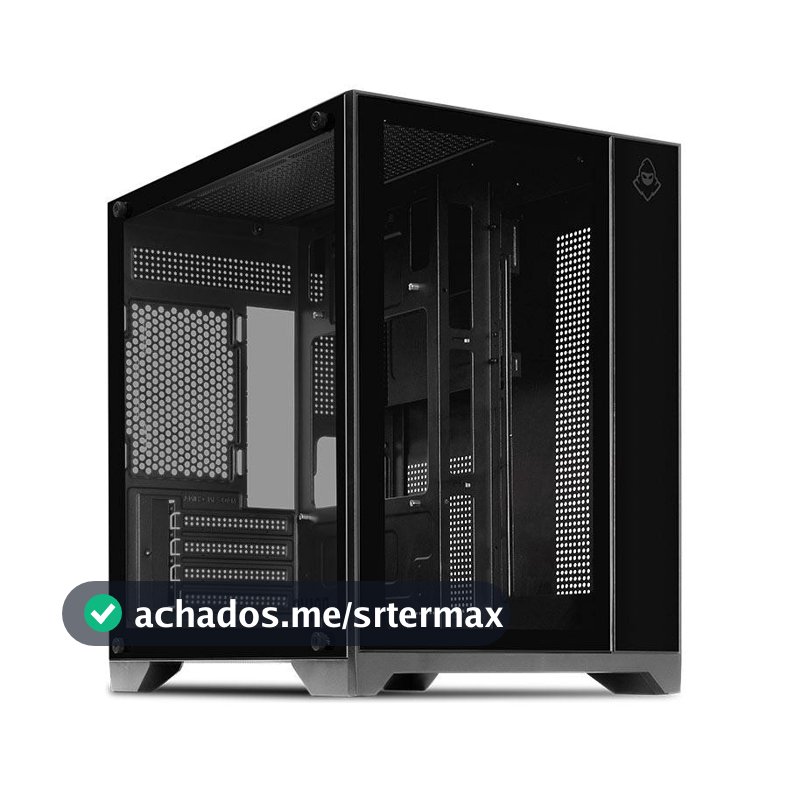 Gabinete Gamer Aquário Mancer CV100, Mid-Tower, Lateral De Vidro, Preto, MCR-CV100-BK