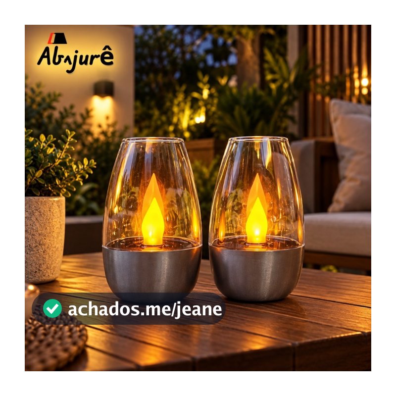 Luminária Vela Decorativa Solar Ideal para Jardim Mesa e Eventos