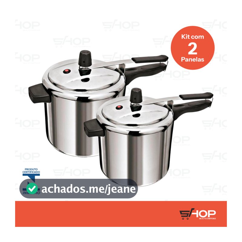 KIT Panela de Pressão ASJ KIT 1UN PANELA POL 2,5 LTS + 1UN PANELA POL 4,5LTS
