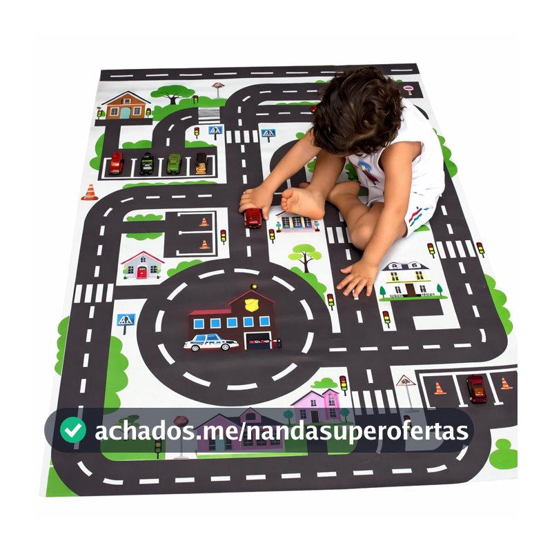 Pista de Corrida Carrinho Tapete Lona Carros Cidade Infantil Interativo