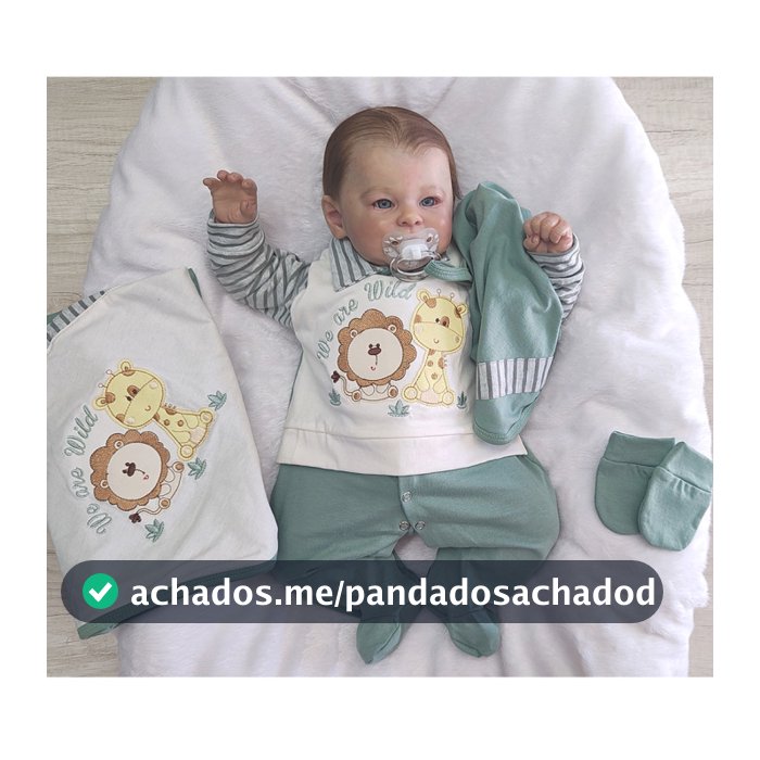 Saída de Maternidade Sonho Meu Bebê Menino Malha Safari Verde - Tamanho P