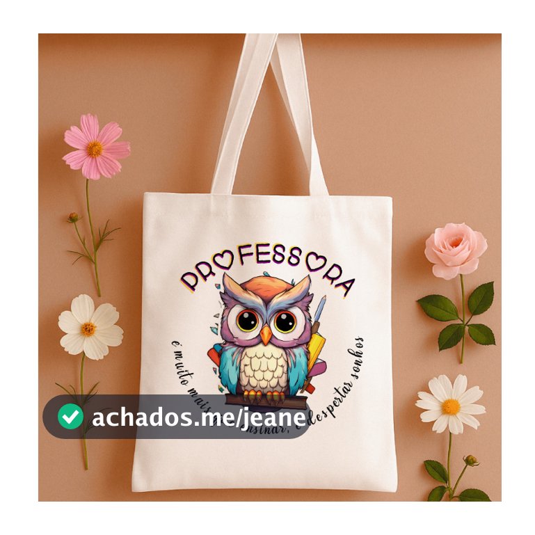 BOLSA ECOBAG PROFESSORA pedagogia educação infantil presente prof, profissão educadora