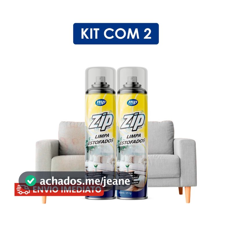 Kit C/2 Limpa Estofados Spray Zip 300ml My Place Carro e Sofá