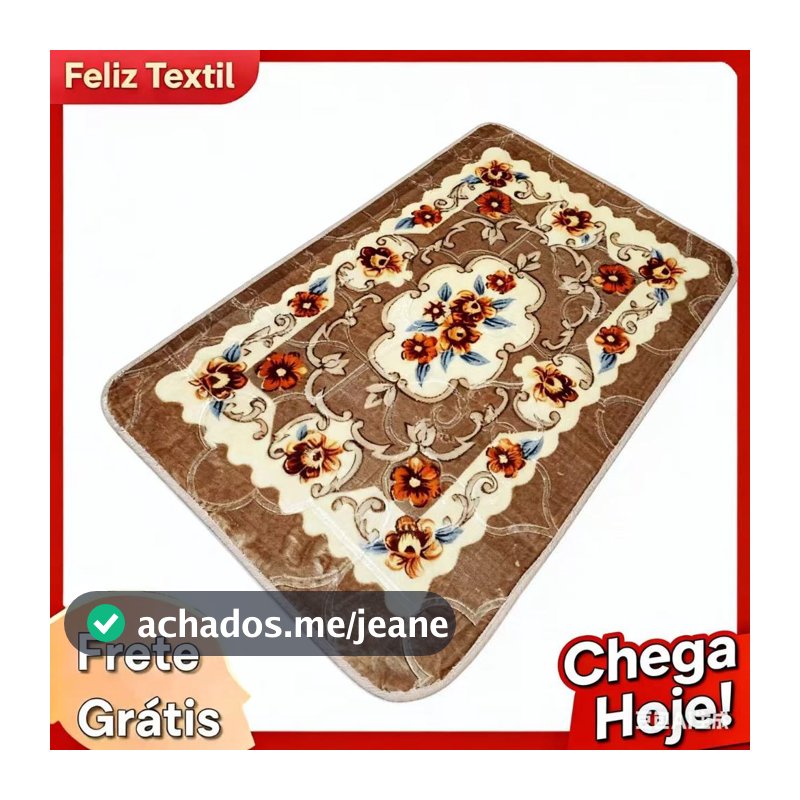 Tapete Desenhado De Floral 60×90 Antiderrapante Para Quartos, Sala