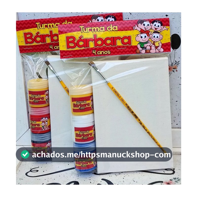 10 Kit tela de pintura personalizada turma da monica