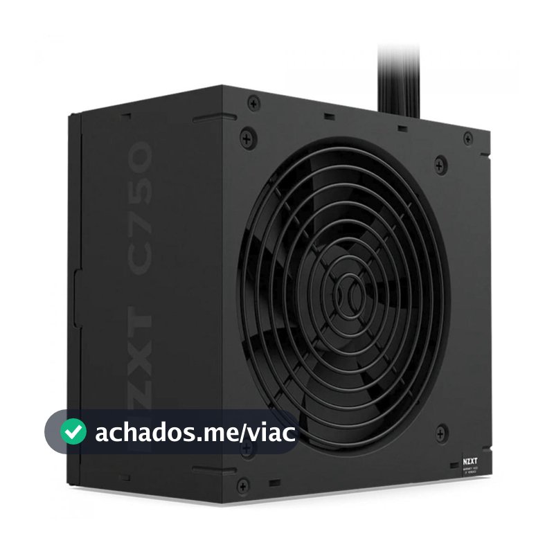Fonte NZXT C750 Bronze, 750W, 80 Plus Bronze, PFC Ativo, ATX 3.1, Preto, PA-7B3BB-US