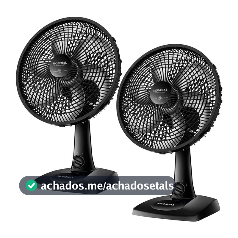 Kit 2 Ventiladores de mesa 30 cm 6 pás com 3 velocidades VSP-30-B Mondial
