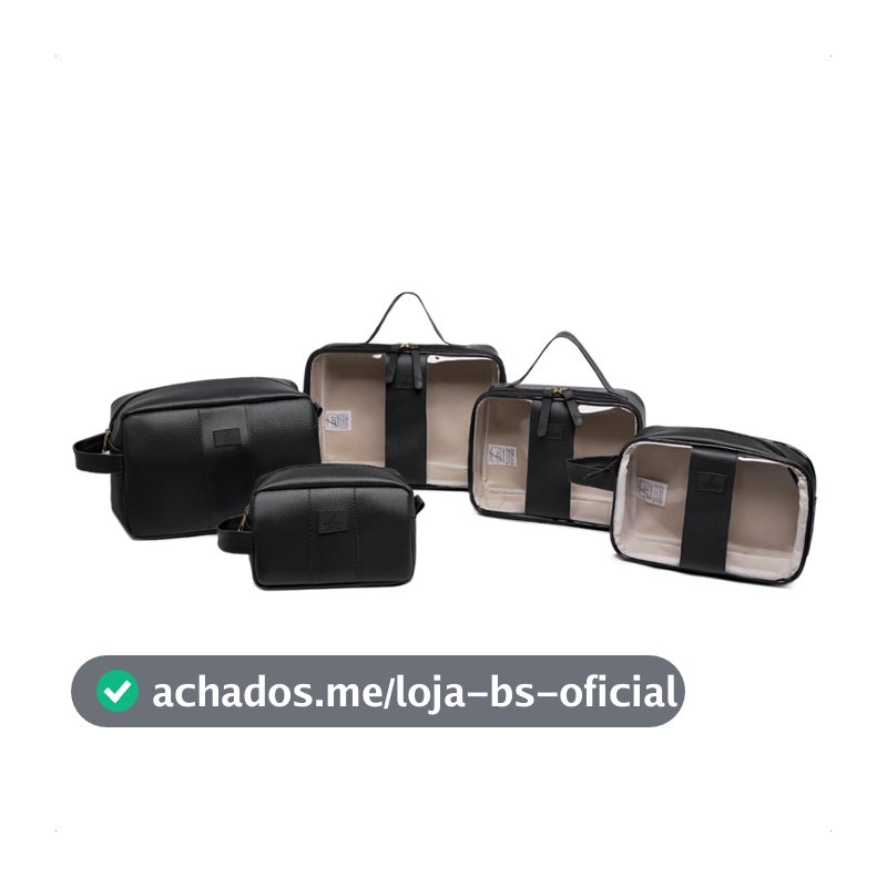 Kit 5 Necessaires Organizadoras Transparente Maletas P M G Viagem