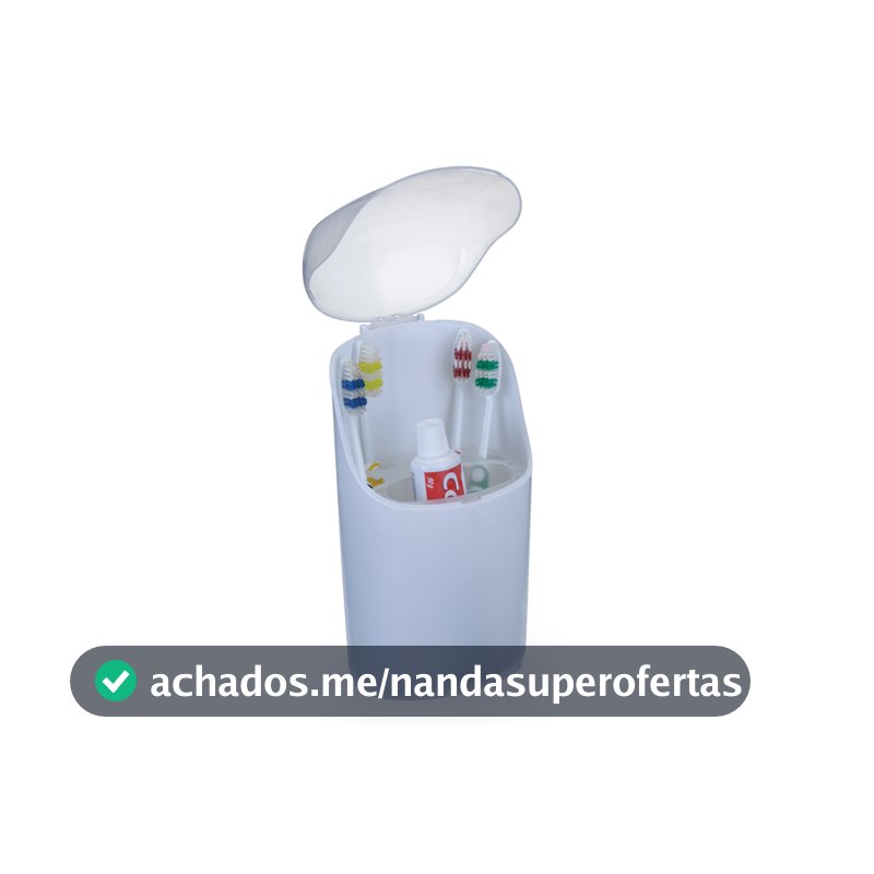 Porta Escovas De Dente E Pasta Arthi Com Tampa Móvel Banheiro Escova Dente