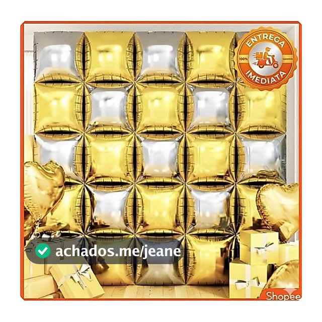 Balão Metalizado Quadrado Para Painel Parede De Balões Decoração Festa Profissional Premium Kit 25 / 50 / 100 Unidades.