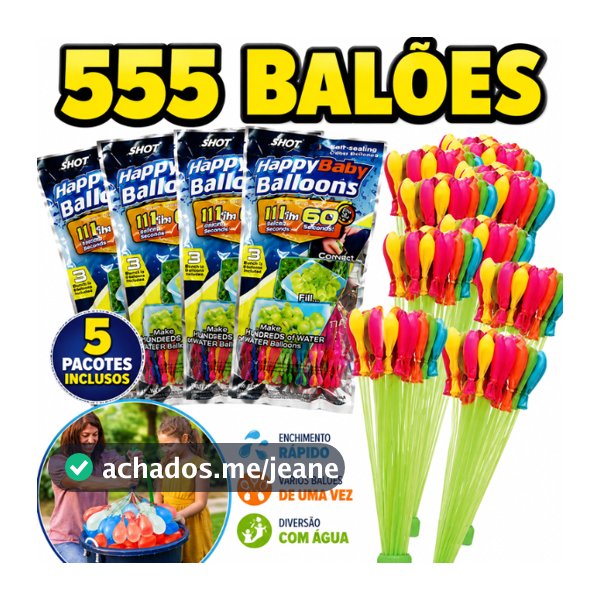 Kit Bexiga de Água Splash Ball 111/222/333/444/555 Balões
