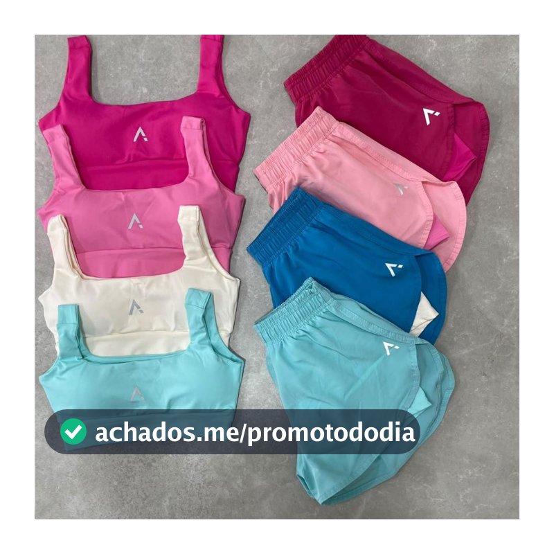Conjunto Short Duplo Tactel Poliamida Fitness Academia Treino