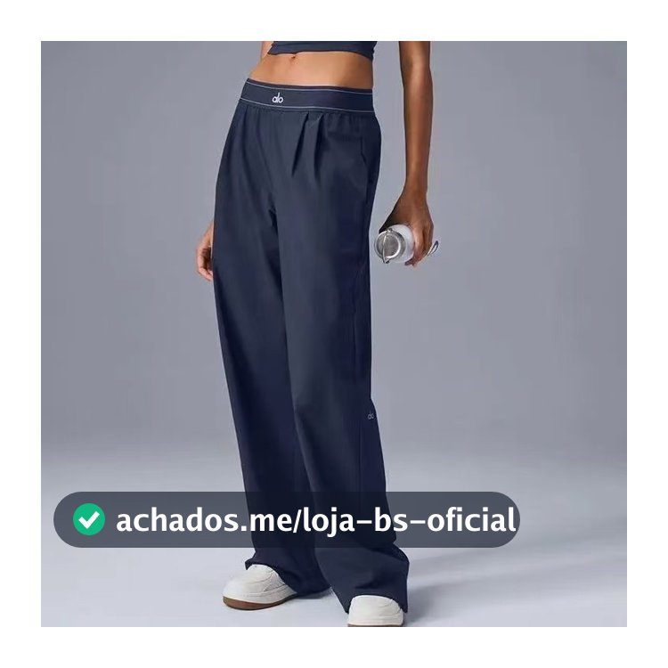 Etiqueta de perna logotipo reflexivo impresso cintura elástica tecido calças de perna larga calças soltas casuais leves