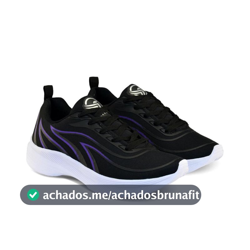 Tenis Feminino Escolar Academia Original FREEDOM Corrida Caminhada Lançamento PRETO LILAS