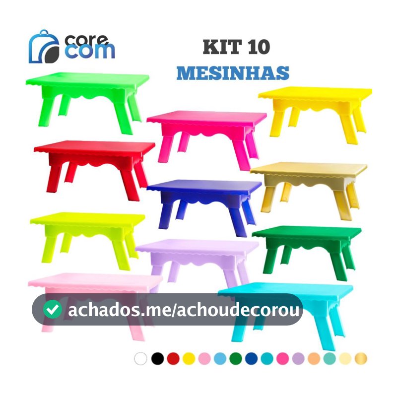 Kit 10 Mesinhas (20x11 cm) - Várias Cores