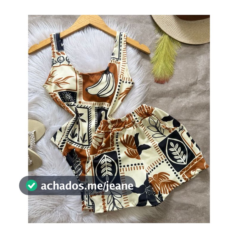 Conjunto Body Maio Suplex Feminino Estampado Short Cintura Alta Verao Tendencia Moda Blogueira