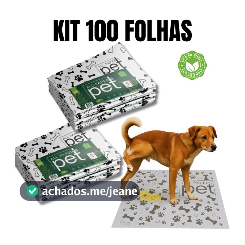 Kit Jornal Pet Higiênico 50/100/150/200 Folhas Biodegradável Atóxico Não Mancha