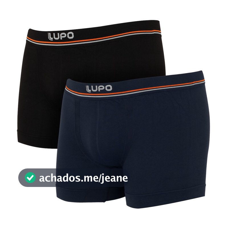 Kit 2 Cuecas Boxer Lupo Microfibra Poliamida Sem Costura Confortável Cueca Masculina Original
