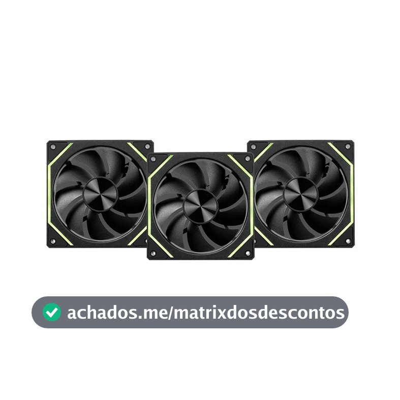 Kit Ventoinhas Pichau Ventus NX, ARGB, 3x120mm, Preto, PCH-VTNX3-BK01
