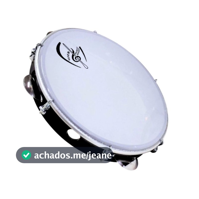 Pandeiro Profissional 10 Polegadas Pele Leitosa/Preta ABS - Web Music Shop