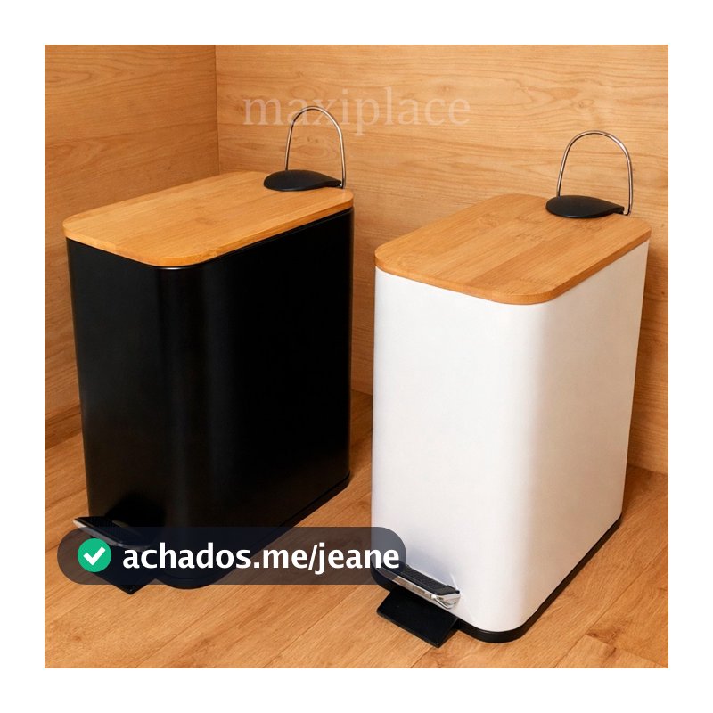 Lixeira Com Tampa e Pedal de Bambu Grande Amortecedor Decorativa Multiuso para Casa Banheiro Cozinha