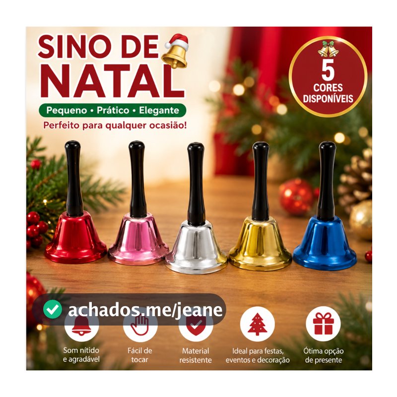 Sino de metal Sineta De Mão Pequeno Para Restaurante Cozinha Recepção Natal papai noel nobre recepção restaurante sino