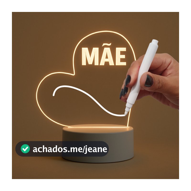 Luminária LED 3D de Mesa / Presente Criativo / Dia Das Mães - lousa de escrever + canetinha