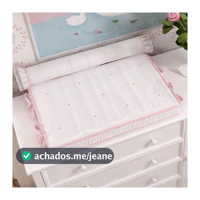 Trocador de Cômoda Reto Plastificado Impermeável Com Rolinho Tecido Extra Macio Vários Modelos