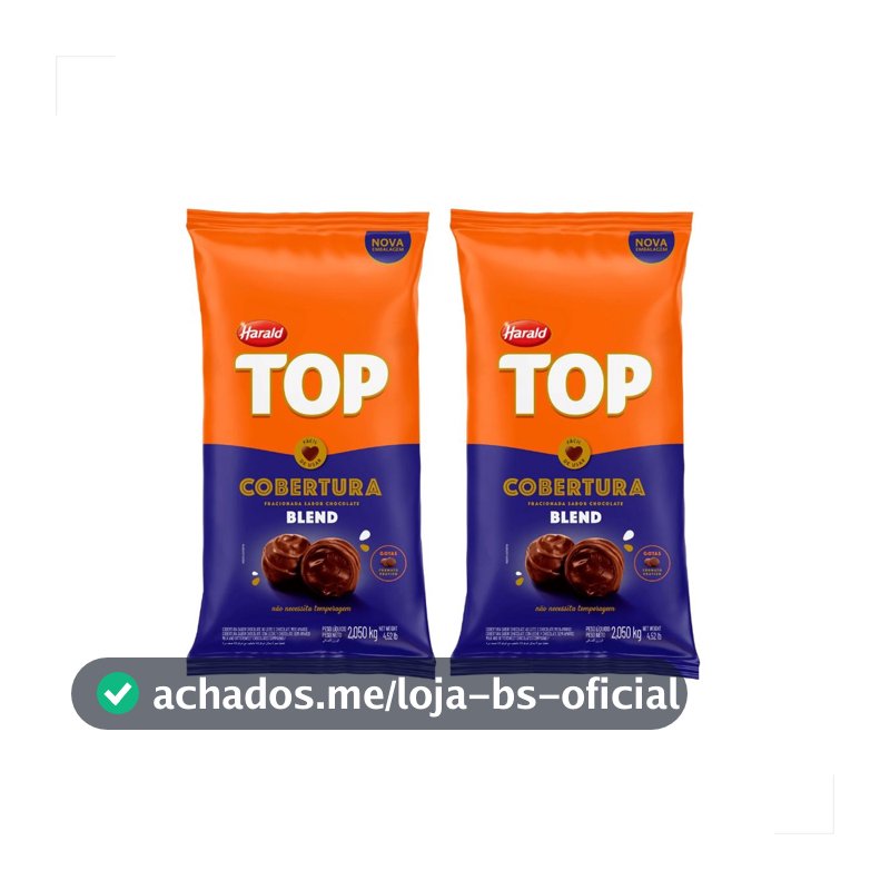 2 Chocolate fracionado Top Cobertura Blend 2,05kg Harald